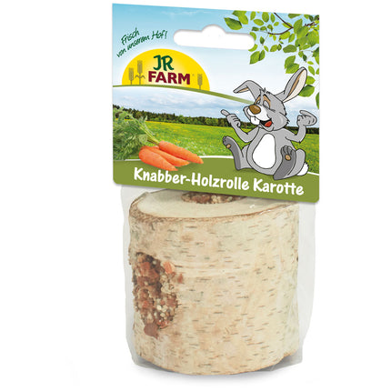 JR FARM Knabber-Holzrolle Karotte 150 g – Natürlicher Knabberspaß