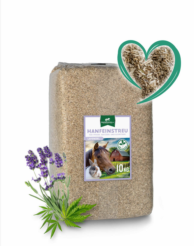 Hanfeinstreu "Lavendel" -  100 Liter - Saugstark, natürlich & duftend für Hühner