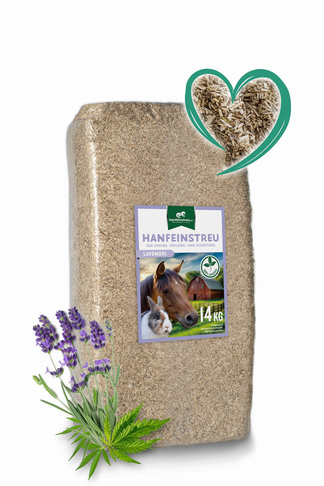 Hanfeinstreu "Lavendel" -  140 Liter - Saugstark, natürlich & duftend für Hühner