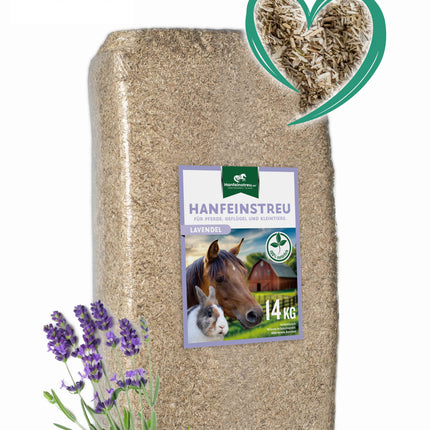 Hanfeinstreu "Lavendel" -  140 Liter - Saugstark, natürlich & duftend für Kleintiere