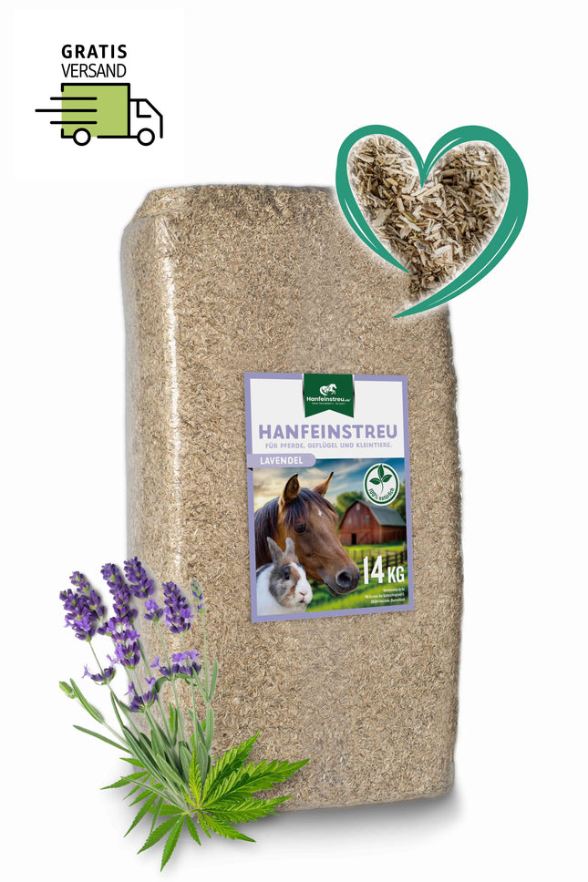 Hanfeinstreu "Lavendel" -  140 Liter - Saugstark, natürlich & duftend für Hühner