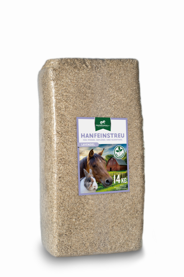 Hanfeinstreu "Lavendel" -  140 Liter - Saugstark, natürlich & duftend für Kleintiere