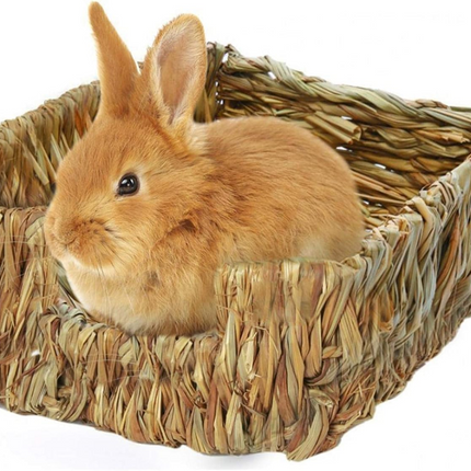 Natürliches Grasbett für Kleintiere – 23 x 23 x 9 cm