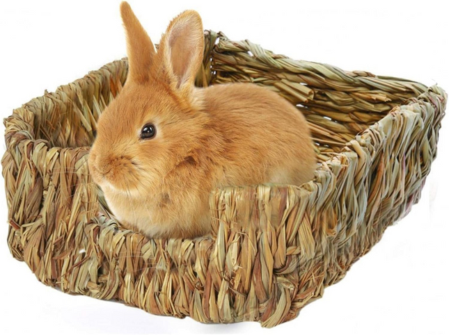 Natürliches Grasbett für Kleintiere – 23 x 23 x 9 cm