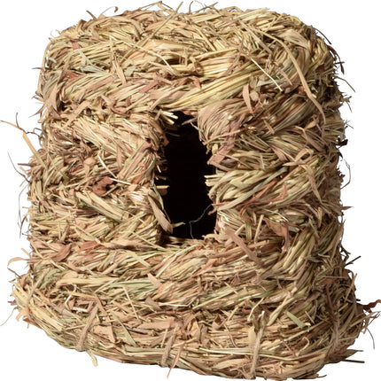 Kleiner Nagertunnel aus Gras, Nagerhöhle mit mehreren Eingängen, 16 x 10,5 x 15 cm