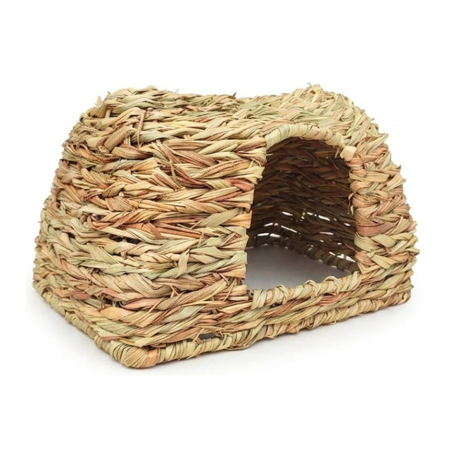 Grashaus für Nager – 40 x 28 x 26 cm – natürlicher Rückzugsort & Knabberhaus aus Gras