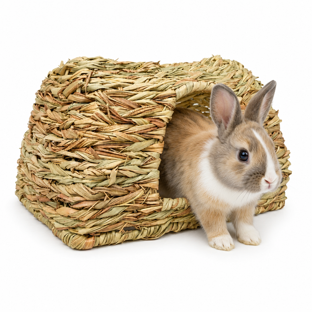 *Aktion* Grashaus für Nager – 40 x 28 x 26 cm – natürlicher Rückzugsort & Knabberhaus aus Gras