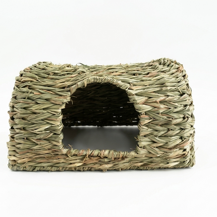 Grashaus für Nager – 40 x 28 x 26 cm – natürlicher Rückzugsort & Knabberhaus aus Gras