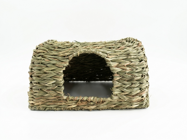 Grashaus für Nager – 40 x 28 x 26 cm – natürlicher Rückzugsort & Knabberhaus aus Gras