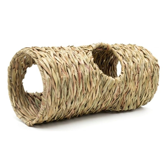 XXL Grasröhre mit mehreren Öffnungen – 51 x 22 x 22 cm – natürlicher Spiel- & Rückzugsort für Nager