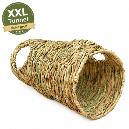 *Aktion* XXL Grasröhre mit mehreren Öffnungen – 51 x 22 x 22 cm – natürlicher Spiel- & Rückzugsort für Nager