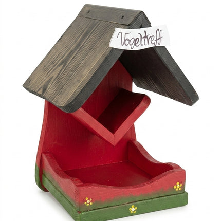 Futterhalter „Vogeltreff“ für Wildvögel – 30 × 21 × 20 cm – dekorative Vogelfutterstation aus Holz