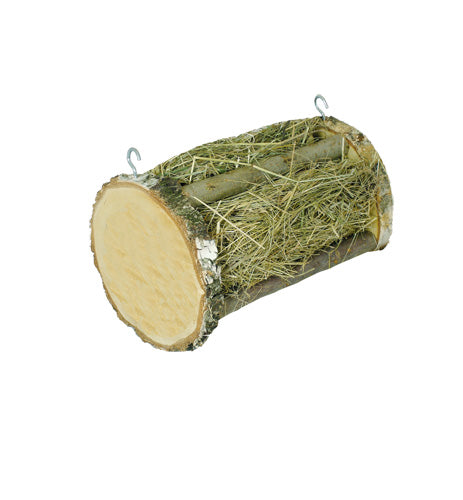 Heurolle / Heuraufe - Futterspender aus Birkenholz, 25cm lang