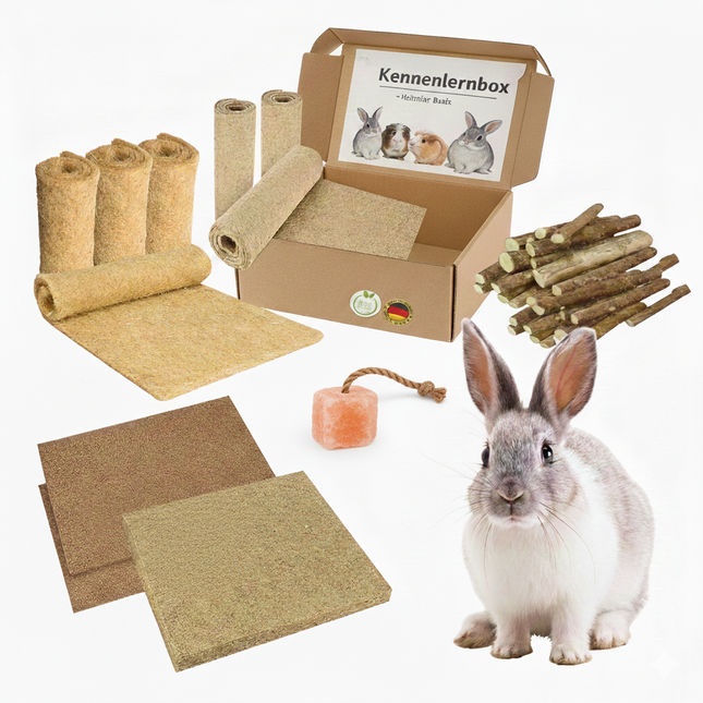 Nager-Glück Kennenlernbox: 8-teiliges Natur-Starterset mit Hanf-, Kokosmatten & Knabberspaß