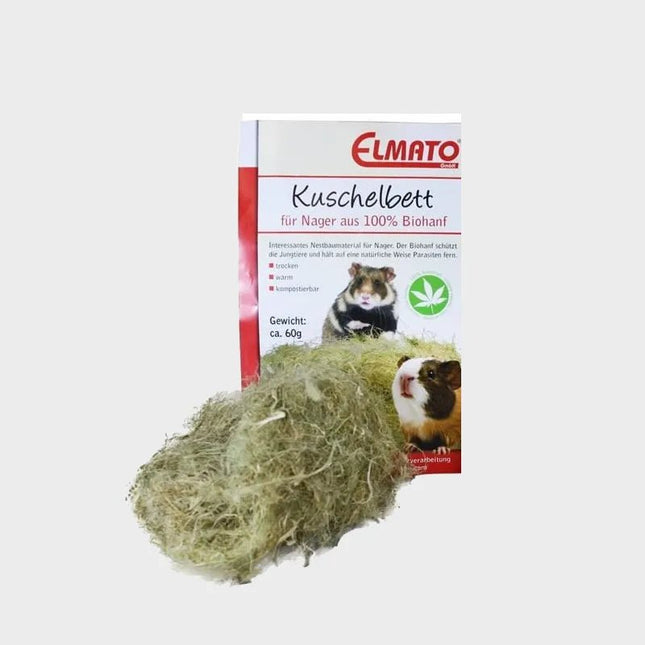 Hemp fibers as nest building material for rodents, 60g in a bag