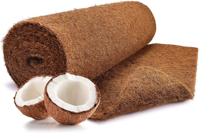 Coconut mat made of 100% coconut fibers - 100cm x 5m roll rodent carpet with natural latex - natural product by the meter 