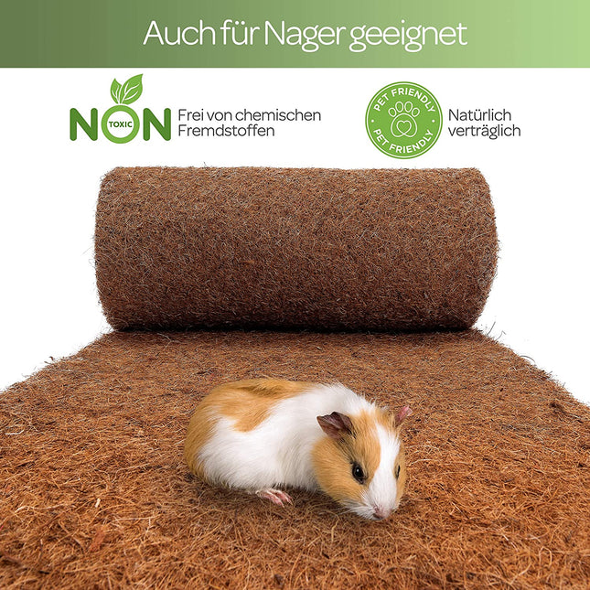 Kokosmatte aus 100% Kokosfasern - 120x80cm, ca. 10mm, mit beidseitig Naturlatex Nagerteppich