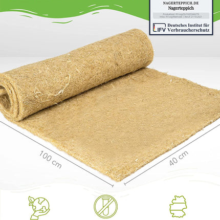 Rodent carpet made of 100% hemp, 100 x 40cm, 5mm thick, 