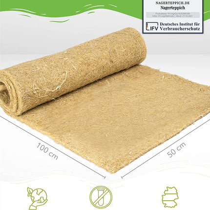 Rodent carpet made of 100% hemp, 100 x 50cm, 5mm thick, 