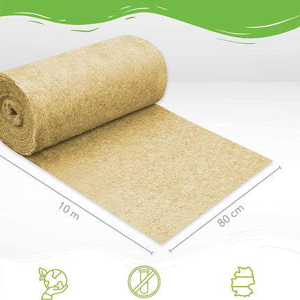 Rodent carpet made of 100% hemp on a roll, 10m long, 80cm wide, 5mm thick