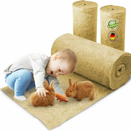 Rodent carpet made of 100% hemp on a roll of 5m length, 40cm width, 10mm thick 