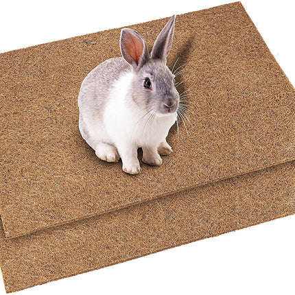 Rodent carpet made of coconut fibers, 60 x 40 cm, extra thick and non-slip, for all small animals, rodent mat rodent carpet floor covering 